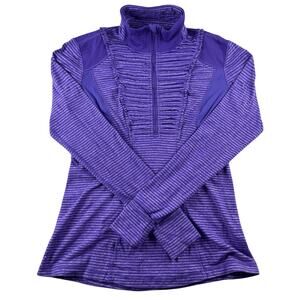 Lululemon‎ Run Your Heart Out Purple Persian Heathered Stripe Sweatshirt Size 12
